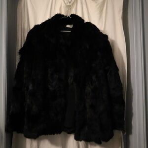 Luxurious Black Faux Fur Coat